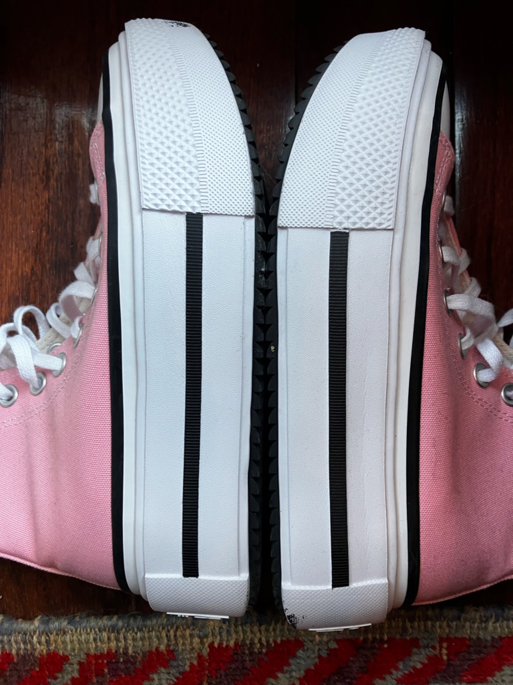 Converse Pink double stack Platform High-Top Sneakers - Picture 9 of 11